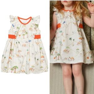 Oso & Me Edie Ruffle Sleeve Party Dress Oasis Animal Print